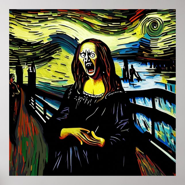 Póster Retrato satírico de Mona Lisa (Frente)