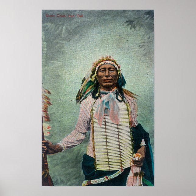 Póster Retrato Sioux Chief Iron Tail (Frente)