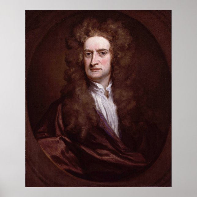 Póster Retrato Sir Isaac Newton por Sir Godfrey Kneller (Frente)