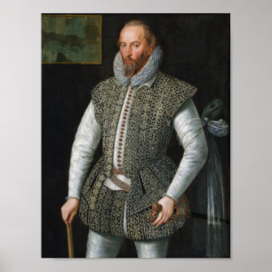 Póster Retrato Sir Walter Raleigh - William Segar