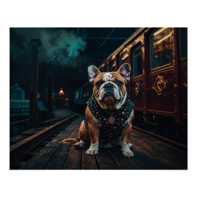Póster Retrato Stationmaster de Steampunk Bulldog (Anverso)