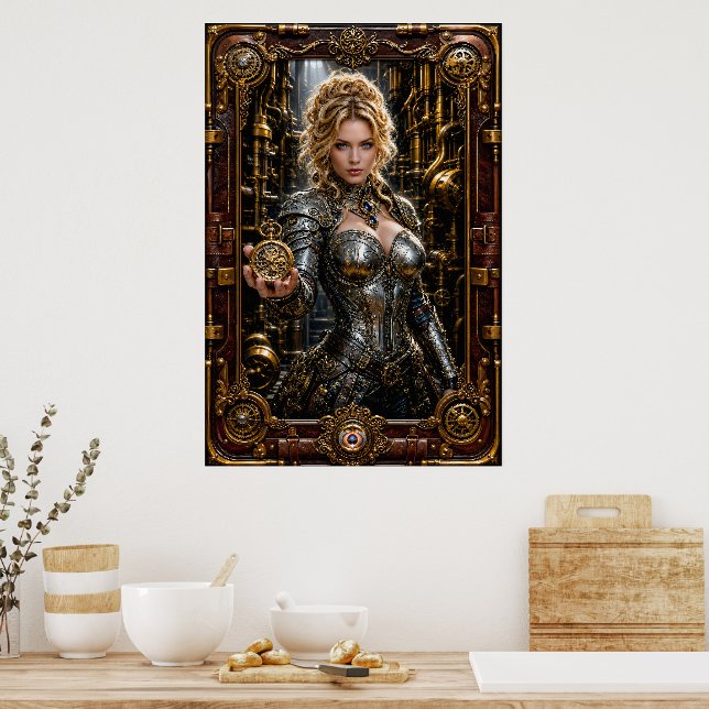Póster Retrato Steampunk de Ottilie Von Zale (Cocina)