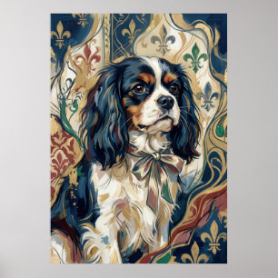 Póster Retrato Tricolor del Caballero Fleur de Lis