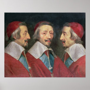 Póster Retrato triple de la cabeza de Richelieu, 1642