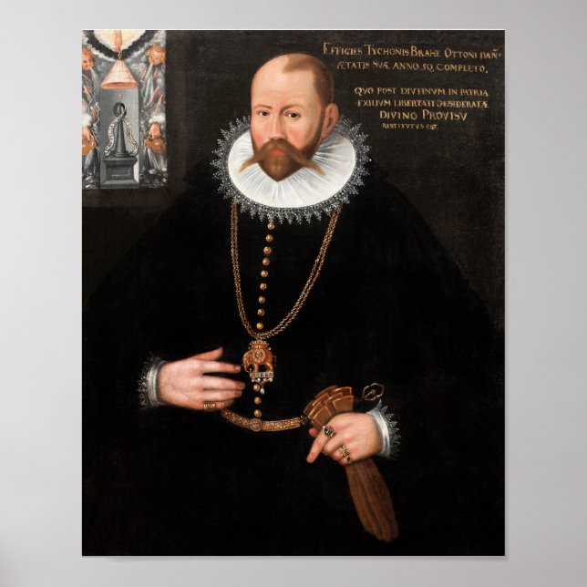 Póster Retrato Tycho Brahe - 1596 (Frente)