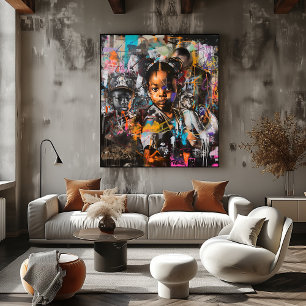 Póster Retrato urbano colorido de niños