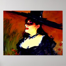 Retrato victoriano de bruja vintage