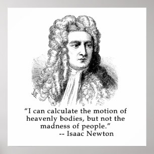 Póster Retrato y cita de Sir Isaac Newton