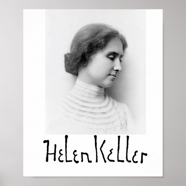 Póster Retrato y firma de Hellen Keller (Frente)