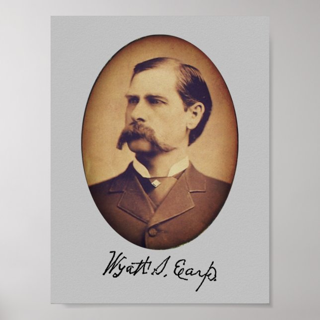Póster Retrato y firma de Wyatt Earp (Frente)