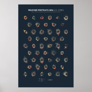Póster Retratos 2014 del tiempo: Los E.E.U.U. Ciudades