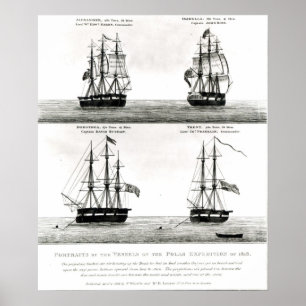 Póster Retratos de los buques en la expedición polar