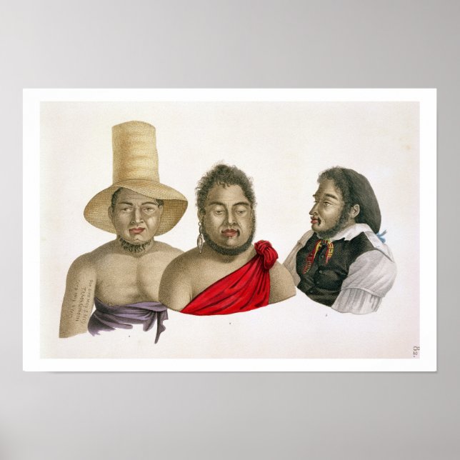 Póster Retratos de los jefes de las Islas Sandwich, de (Frente)