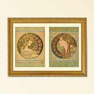 Póster Retratos de moda de Ivy Laurel Alphonse Mucha Post