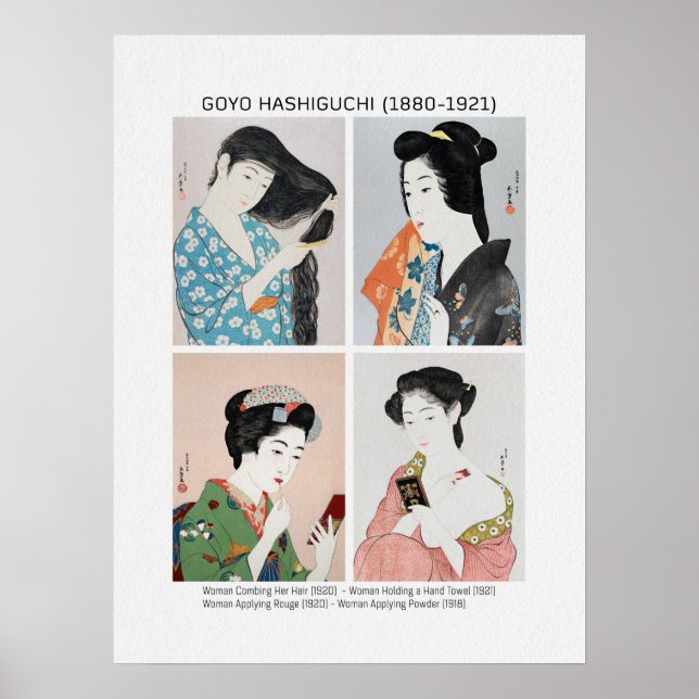 Póster Retratos de mujeres japonesas - Goyō Hashiguchi (Frente)