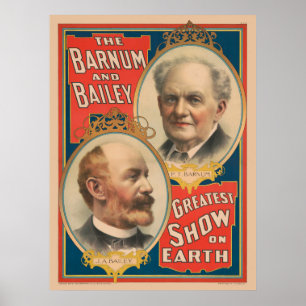 Póster Retratos De P.T. Barnum Y J.A. Bailey
