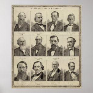 Póster Retratos de primeros colonos de Minnesota