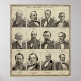 Póster Retratos de primeros colonos de Minnesota
