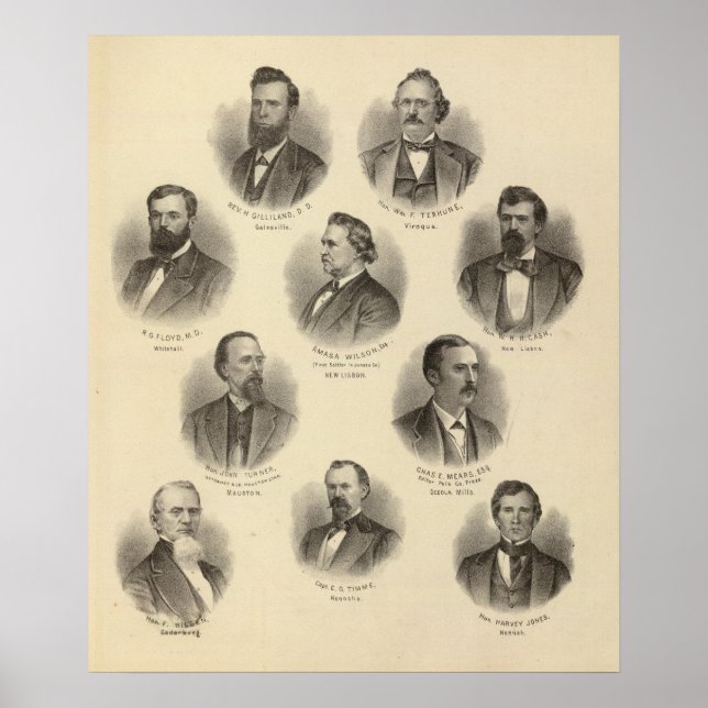 Póster Retratos de Rev H Gilliland, Wm F Terhune (Frente)