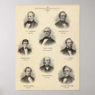 Póster Retratos Gobernadores de Wisconsin NP Talmadge