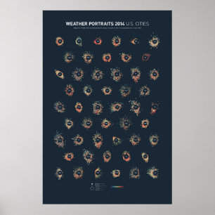 Póster Retratos meteorológicos 2014: Ciudades de Estados 