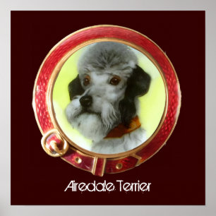 Póster RETRATOS MINIATURA DE PERROS VICTORIANOS Airedale