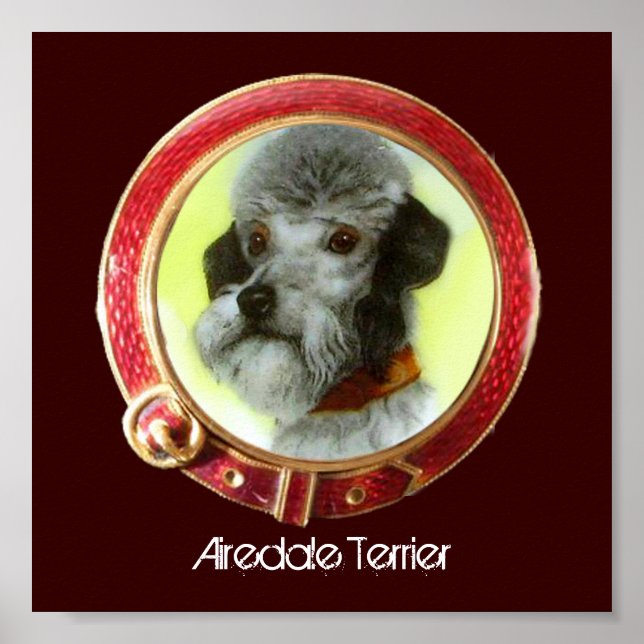 Póster RETRATOS MINIATURA VICTORIANOS DE PERROS Airedale  (Frente)