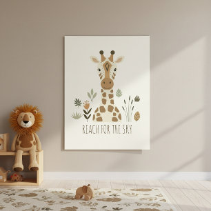 Póster Retratos Safari Jirafa Marfil ID1264