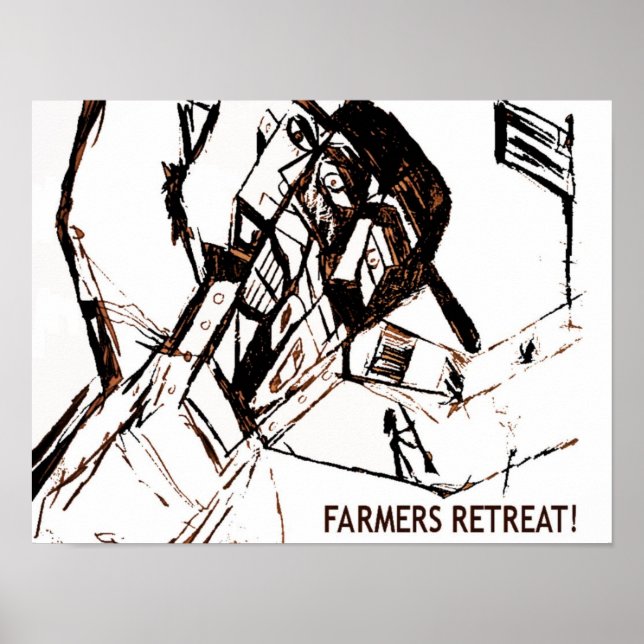 Póster RETREAT DE GRANJEROS blanco (Frente)