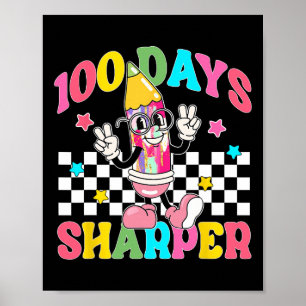 Póster Retro 100 Días Lápiz Infantil 100º Día De