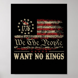 Póster Retro 14 De Junio No Quiere Reyes En América 1776 