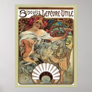 Poster retro 18x24 de Nouveau del arte