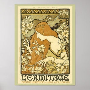 Poster retro 18x24 de Nouveau del arte
