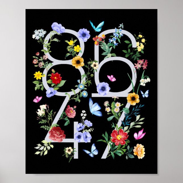 Póster Retro 8647 sutil Trump 86 47 Floral Boho Style (Frente)