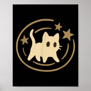 Póster Retro 90 Y2k Ed Cat Cosmic Stars Regalo para hombr