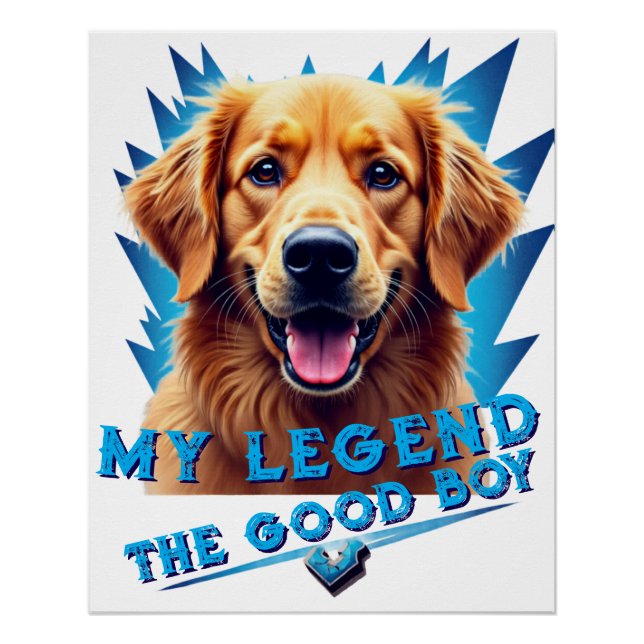 Póster Retro 90s Golden Retriever Mascot Custom Gifts (Anverso)