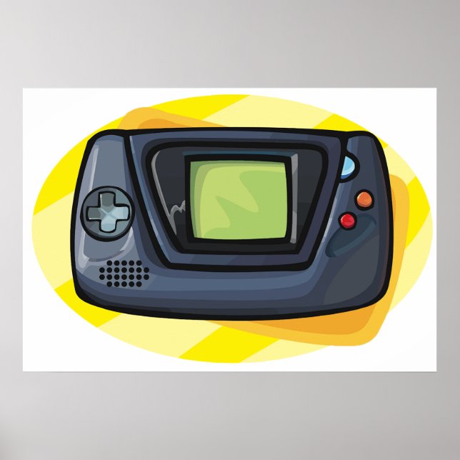 Póster Retro 90s Handheld Game Console Gamer (Frente)