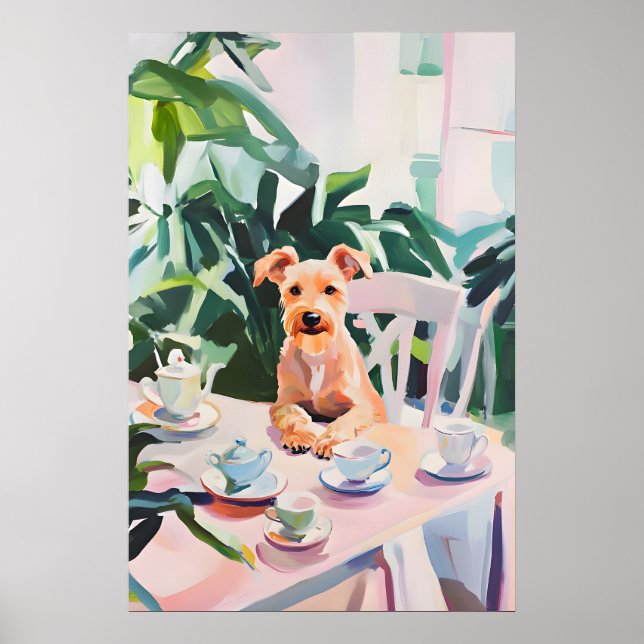 Póster Retro Airedale Terrier, Airedale Terrier (Frente)