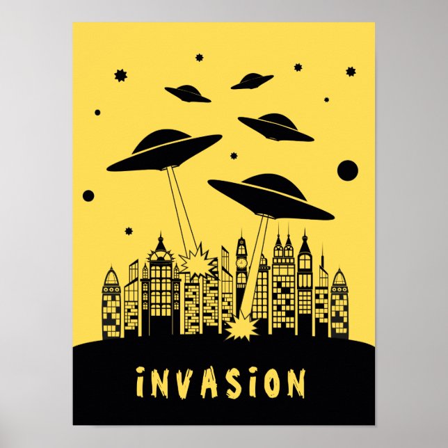 Póster Retro Alien Invasion Poster (Frente)