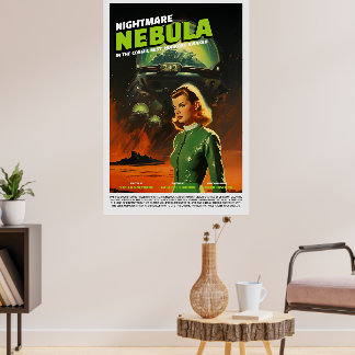 Póster Retro Alien Sci-Fi Movie Inspired Wall Poster