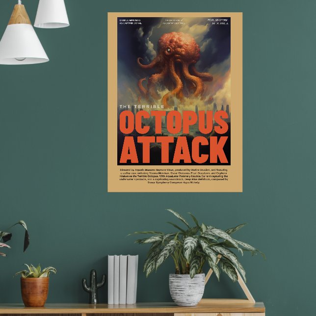 Póster Retro Alien Sci-Fi Movie Inspired Wall Poster (Salón 1)
