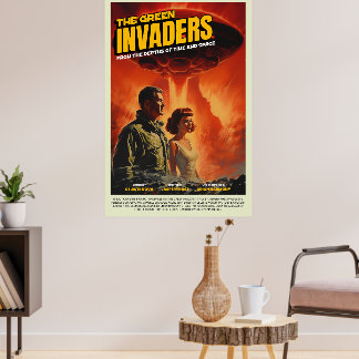 Póster Retro Alien Sci-Fi Movie Inspired Wall Poster