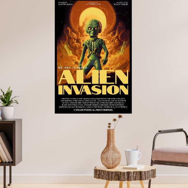 Póster Retro Alien Sci-Fi Movie Inspired Wall Poster (Salón 3)