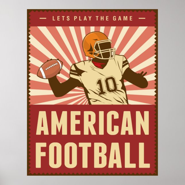 Póster Retro American Football Poster (Frente)