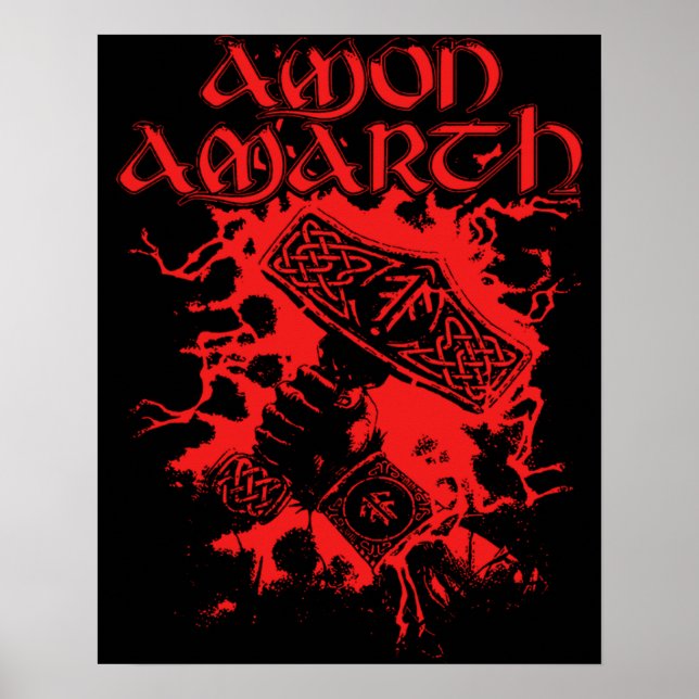 Póster Retro Amon Amarth Live Love Music for ever (Frente)