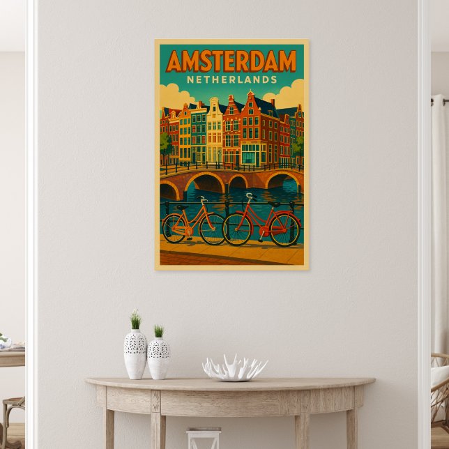 Póster Retro Ámsterdam Países Bajos (Subido por el creador)