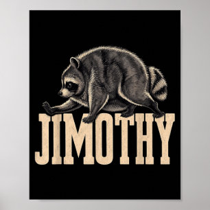Póster Retro años 80 Jimothy Mapache Creativo