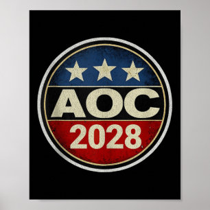 Póster Retro Aoc 2028: Protesta contra la oligarquía resi