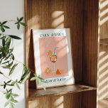 Póster Retro Aperol Spritz | Disfrutar del verano<br><div class="desc">Poster de boho de moda de un cóctel de verano retro Aperol Spritz. Agregue la redacción de su personalizado a este diseño utilizando los cuadros "Editar esta plantilla de diseño" situados en la parte derecha del elemento, o haga clic en el botón azul "Personalizar" para organizar el texto, cambiar los...</div>