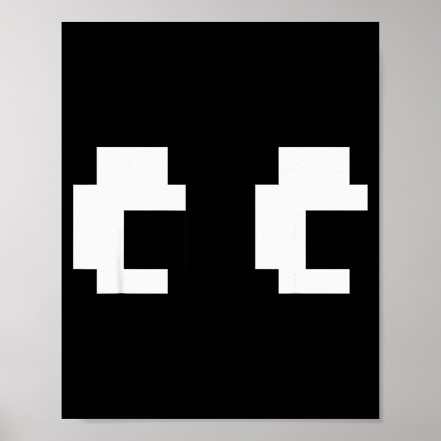 Póster Retro Arcade Game Ghost Eyes Halloween Group Costu (Frente)